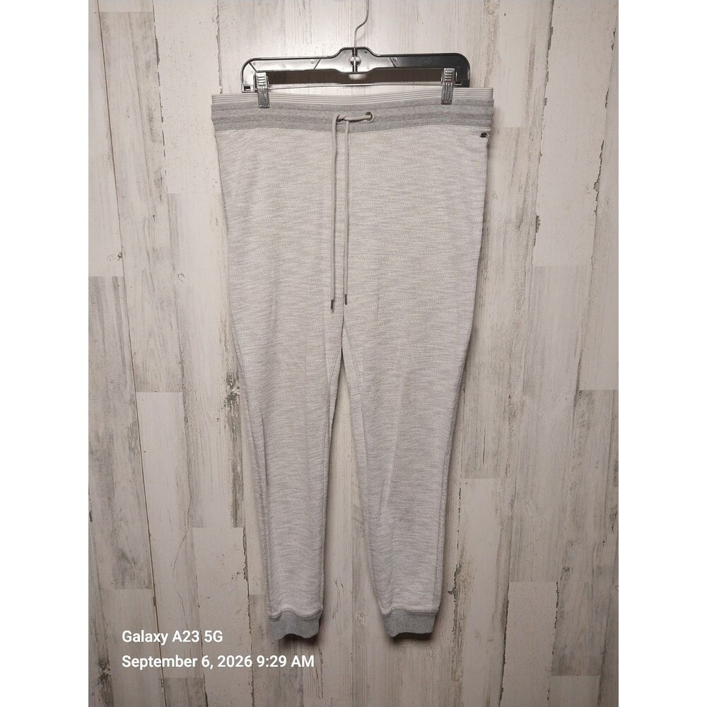 American Eagle Women’s Gray Knit Jogger Pants L Solid Drawstring Elastic Waist